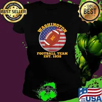 Washington DC Football Sports Team 1932 Vintage American Flag T-Shirt Ladies tee