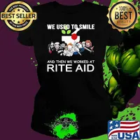 We used to smile and then we worked at Rite Aid horror halloween s Ladies tee