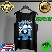 Whether hell freezes over or pigs learn to fly ill be a dodgers fan till the day i die skull with LA dodgers logo in mask and ribbon s Tank Top