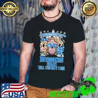 Whether hell freezes over or pigs learn to fly ill be a dodgers fan till the day i die skull with Los angeles dodgers logo in mask and ribbon s Guys V Neck
