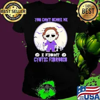 You cant scare me i fight cystic fibrosis knife moon s Ladies tee