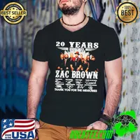 20 Years 2002 2022 Zac Brown thank you for the memories signatures shirt