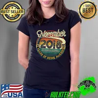 3rd Birthday Gift 3 Years Old Retro Vintage November 2018 T Shirt Ladies Tee
