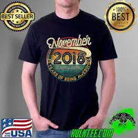 3rd Birthday Gift 3 Years Old Retro Vintage November 2018 T Shirt Unisex