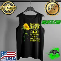 42nd Birthday 42 Year Old Woman Born December 1979 Sunflower T-Shirt Tank Top