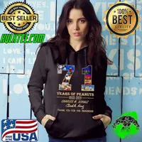 71 Years Of Peanuts 1950 2021 Charles M Schulz Thank You For The Memories Signature Shirt Hoodie