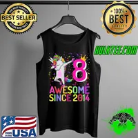 8 Years Old Unicorn Dabbing 8th Birthday Girl Unicorn Party T Shirt Tank Top