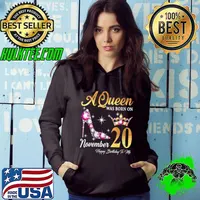 A Queen Was Born In November 20 Happy Birthday To Me T-Shirt