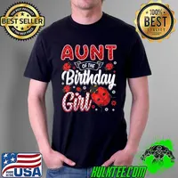 Aunt Of The Birthday Girl - Family Ladybug Birthday T-Shirt Unisex