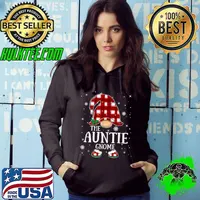 Auntie Gnome Buffalo Plaid Matching Family Christmas Pajama T Shirt