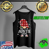 Auntie Gnome Buffalo Plaid Matching Family Christmas Pajama T Shirt Tank Top