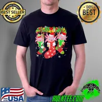 AXOLOTL SOCKS CHRISTMAS FUNNY FAMILY PAJAMAS CHRISTMAS T-SHIRT Unisex