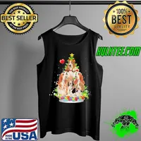 BASSET HOUND CHRISTMAS TREE ORNAMENT SANTA HAT XMAS GIFTS T-SHIRT B09JW2G2Q1 Tank Top