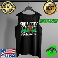 Bigfoot Christmas Shirt Funny Believe Sasquatch Tee Men Kids T-Shirt Tank Top