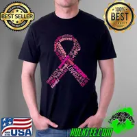 Breast Cancer Ribbon Word Cloud Recovery Premium T-Shirt Unisex