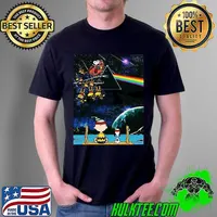 Charlie browns and snoopy watching pink floyd rainbow reindeer woodstock santa snoopy christmas s Unisex