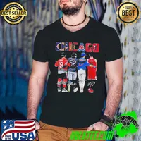 Chicago Sports Team Signatures With Chicago Bears Chicago Blackhawks Chicago Cubs Chicago Bulls Shirt Guys V Neck
