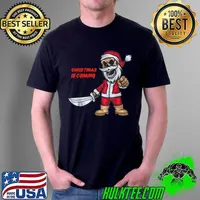 Creepy Santa Claus Holding A Pistol To Give Gifts Tshirt T Shirt Unisex