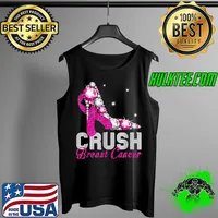 Crush Breast Cancer Pink Bling High Heels Breast Cancer T-Shirt Tank Top