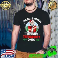 Dear Santa They Are The Naughty Ones Shirt Funny Christmas T Shirt Guys V Neck