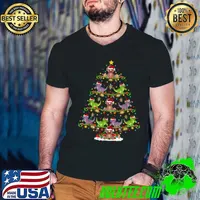 Dinosaur T Rex Xmas Tree Lighting Dinosaur Christmas T Shirt Guys V Neck
