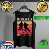 Football My Heart Is On The Line Appare vintage T-Shirt Tank Top