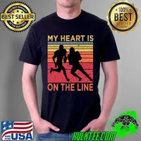 Football My Heart Is On The Line Appare vintage T-Shirt Unisex