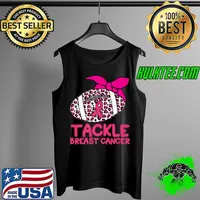 Football Tackle Breast Cancer Awareness Pink Ribbon Leopard Premium T-Shirt Tank Top