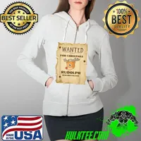 Funny Wanted Reindeer Christmas Family Pajama Xmas Novelty T-Shirt Full Zip Hooded