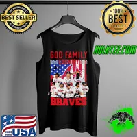 GOD FAMILY COUNTRY ATLANTA BRAVES SIGNATURES AMERICAN FLAG SHIRT Tank Top