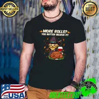 Happy Thanksgiving Turkey Pumpkin Pie Autumn Rolls Butter T Shirt Guys V Neck
