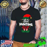 Hunting Elf Matching Family Group Christmas Party Pajama T Shirt Guys V Neck