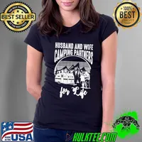Husvband And Wife Camping Partner For Life Shirt Ladies Tee