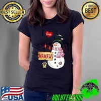 I love Being A Mamaw Snowman Christmas Funny Xmas T Shirt Ladies Tee