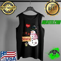 I love Being A Mamaw Snowman Christmas Funny Xmas T Shirt Tank Top
