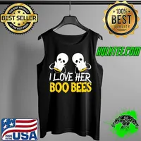 I Love Her Boo Bees for a Couple Halloween Adult Costume T-Shirt Tank Top