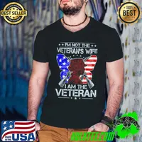 I'm Not The Veteran's Wife I Am The Veteran Butterfly American Shirt Guys V Neck