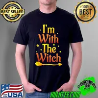 I'm With The Witch Halloween Couple Matching Costume T-Shirt Unisex