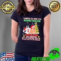 I wanted to send you something amazing for christmas but the mailman told me to get out of the mailbox pig wear hat santa s Ladies Tee
