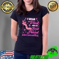 I Wear Pink For My Best Friend Breast Cancer Awareness Shoes T-Shirt Ladies Tee
