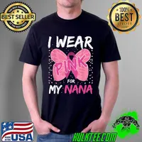 I Wear Pink For My Nana Breast Cancer Awareness Grandma Kids T-Shirt Unisex