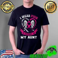 I Wear Pink In Memory Of My Aunt Breast Cancer Heart Graphic T-Shirt Unisex