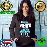 I Wear White For My Granddaughter Lung Cancer Awareness Premium T-Shirt Hoodie