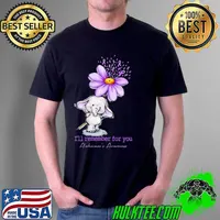 I Will Remember For You Alzheimer's Awareness Elephant Holding Sunflower Shirt Unisex