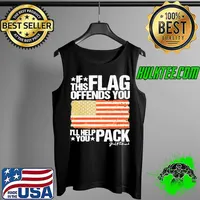 If This Flag Offends You I'll Help You Pack American Flag Shirt Tank Top
