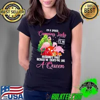 Im a spoiled camping lady its my husband fault because he treats me like a queen flamingo s Ladies Tee