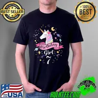Kids 7 Year Old Girl Birthday Unicorn Shirt 7th Birthday T-Shirt Unisex
