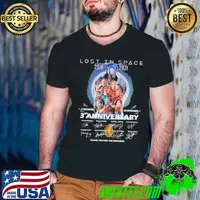 Lost in space 2018 2021 2 seasons 3rd anniversary thank you for the memories signatures s Guys V Neck
