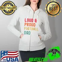 Loud And Proud Football Dad Men's Football Father Raglan Baseball T-s Full Zip Hooded