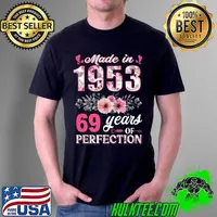 Made In 1953 Floral 69 Year Old 69th Birthday Gifts Women Premium T-Shirt Unisex